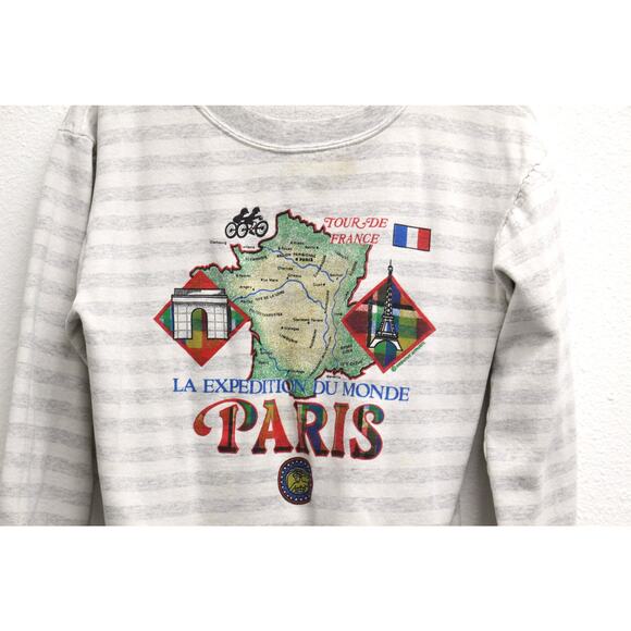 Vintage Cycling Paris France Sweatshirt Medium - Picture 2 of 6